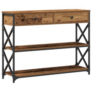 vidaXL Table Console avec tiroir Bois ancien 100 x 28 x 75 cm