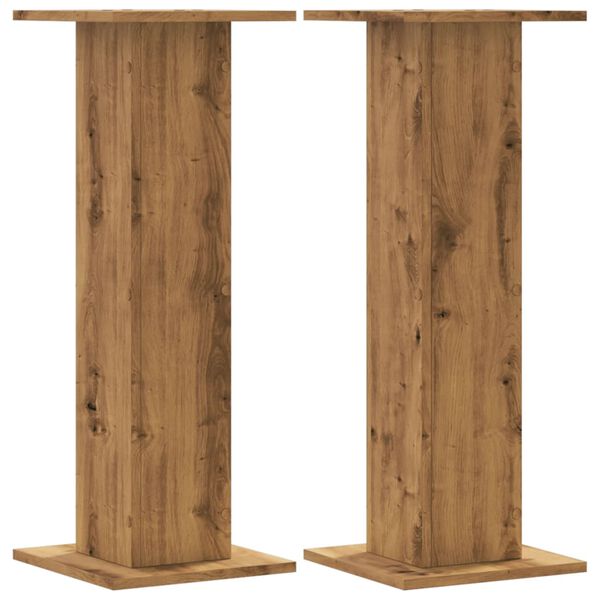 vidaXL Supports de haut-parleurs 2 pcs chêne artisanal bois ingénierie