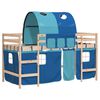vidaXL Lit mezzanine enfants avec tunnel sans matelas bleu 90x190 cm