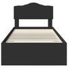 vidaXL Cadre de lit avec tiroir Noir 100 x 200 cm Bois d'ing&eacute;nierie