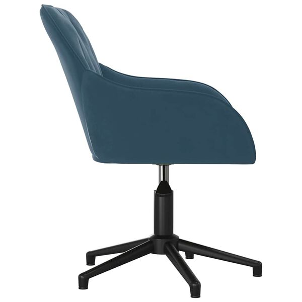 vidaXL Chaise pivotante de bureau Bleu Velours