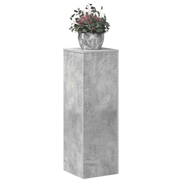 vidaXL Support pour plantes gris b&eacute;ton 33x33x100 cm bois d'ing&eacute;nierie