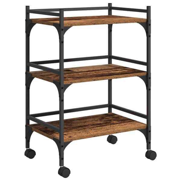 vidaXL Chariot de cuisine Bois Ancien 50 x 35 x 75,5 cm