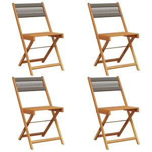 vidaXL Chaises pliables de jardin 4 pcs gris bois d'acacia massif