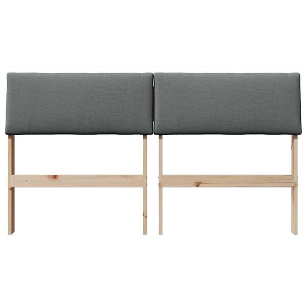 vidaXL T&ecirc;te de lit capitonn&eacute;e Gris fonc&eacute; 140 cm Pin massif
