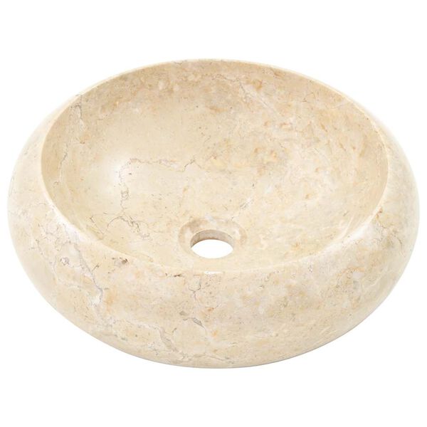 vidaXL Lavabo 40 x 12 cm Marbre Cr&egrave;me