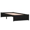 vidaXL Cadre de lit sans matelas noir bois massif 75x190 cm