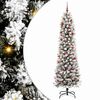 vidaXL Sapin de No&euml;l artificiel Blanc 210 cm PVC, m&eacute;tal et plastique