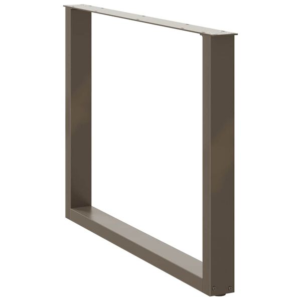 vidaXL Pieds de table &agrave; manger en forme de U, 2 pi&egrave;ces, acier naturel, 100 x (72-73) cm