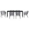 vidaXL Ensemble de salle &agrave; manger pour jardin avec coussin 7 pcs Gris