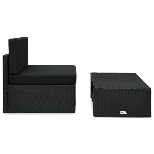 vidaXL Salon de jardin 2 pcs R&eacute;sine tress&eacute;e Noir