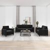 vidaXL Ensemble de canap&eacute;s 3 pcs coussins d&eacute;coratifs et coussins Noir
