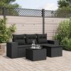 vidaXL Salon de jardin 5 pcs avec coussins noir r&eacute;sine tress&eacute;e