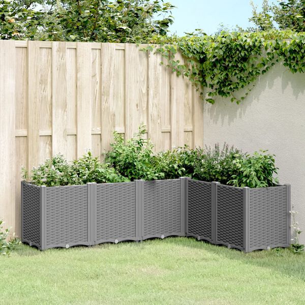 vidaXL Jardini&egrave;re gris clair 160x120x53 cm polypropyl&egrave;ne
