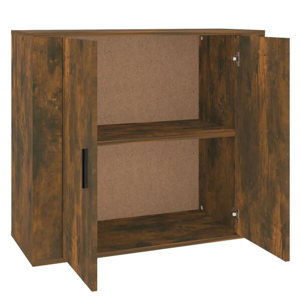 vidaXL Buffet Ch&ecirc;ne fum&eacute; 80x33x70 cm Bois d'ing&eacute;nierie