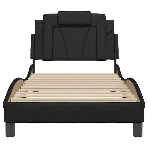 vidaXL Cadre de lit Viana sans matelas noir 90x190 cm similicuir
