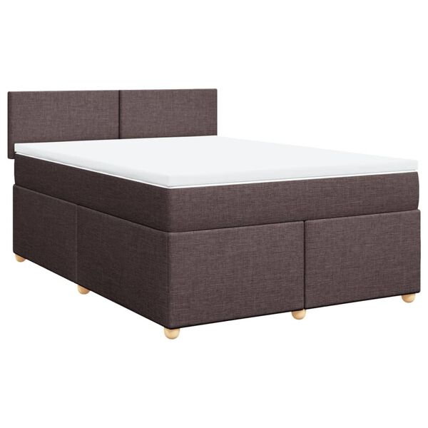 vidaXL Sommier &agrave; lattes de lit avec matelas Marron fonc&eacute; 140x190 cm