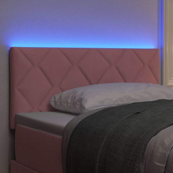 vidaXL Tête de lit LED avec tête de lit Rose 100 cm Cuir synthétique