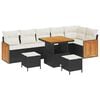 vidaXL Ensemble de canap&eacute; de jardin avec coussin 9 pcs Noir et Cr&egrave;me