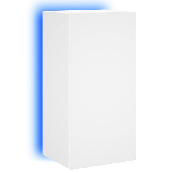 vidaXL Meuble TV mural avec lumières LED blanc 40,5x35x80 cm