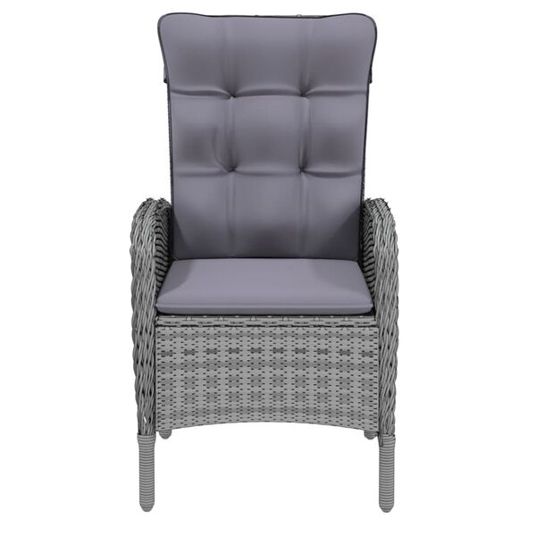 vidaXL Ensemble &agrave; manger de jardin 9 pcs R&eacute;sine tress&eacute;e Gris