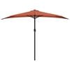vidaXL Parasol de balcon et m&acirc;t en aluminium Terre cuite 300x155x223cm