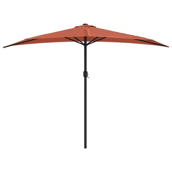 vidaXL Parasol de balcon et m&acirc;t en aluminium Terre cuite 300x155x223cm