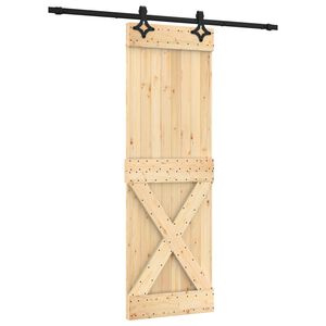 vidaXL Porte coulissante Naturel et noir 70 x 210 cm