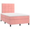 vidaXL Sommier &agrave; lattes de lit et matelas LED rose 120x190 cm velours
