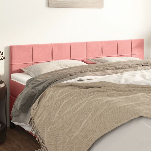 vidaXL T&ecirc;tes de lit 2 pcs Rose 100x5x78/88 cm Velours