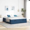 VidaXL Cadre de lit ottoman avec matelas bleu 160x200 cm tissu