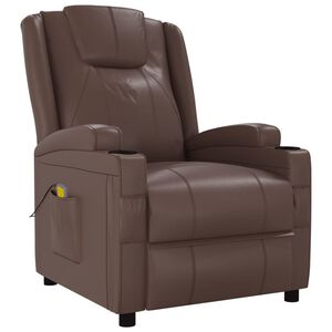 vidaXL Fauteuil de massage Marron Similicuir