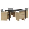 vidaXL Ensemble de salle &agrave; manger pour jardin 5 pcs Beige polyrotin