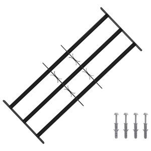 vidaXL Grille de s&eacute;curit&eacute; pour fen&ecirc;tres avec 3 barres transversales