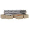 vidaXL Ensemble de canap&eacute; de jardin 7 pcs Beige Poly rotin