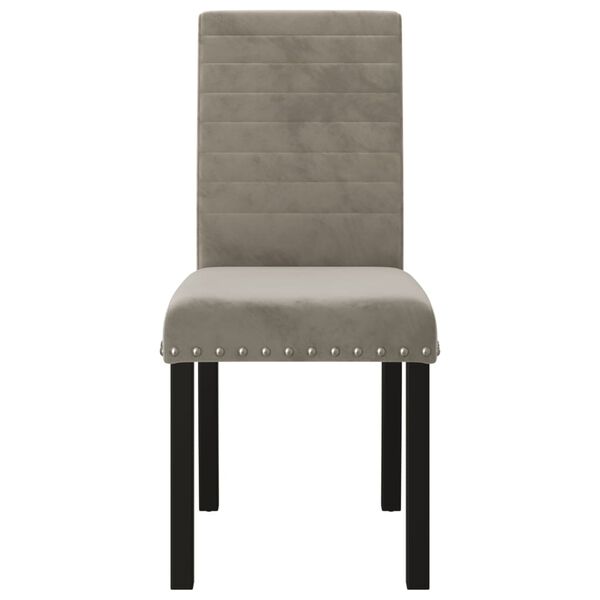 vidaXL Chaises &agrave; manger lot de 6 gris clair velours