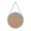 vidaXL Miroir mural avec sangle Argent&eacute; &Oslash; 55 cm