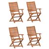 vidaXL Chaises pliables de jardin lot de 4 bois massif d'acacia