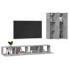 vidaXL Ensemble de meubles TV 4 pcs Gris b&eacute;ton Bois d'ing&eacute;nierie