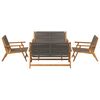 vidaXL Chaises de jardin avec table 5 pcs Gris Bois d'acacia massif