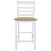 Set table et 4 chaises de bar en bois coloris blanc
