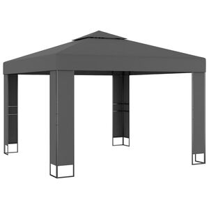 vidaXL Tonnelle avec toit double 3x3 m Anthracite