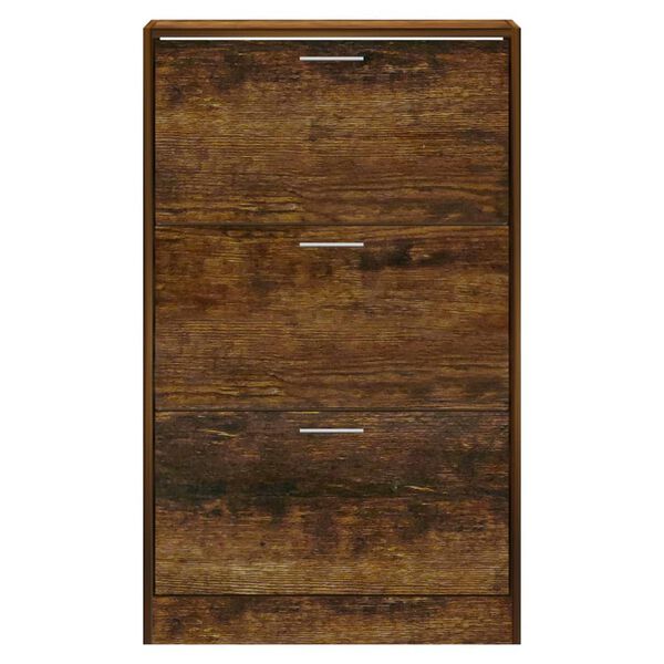 vidaXL Armoire &agrave; chaussures Ch&ecirc;ne fum&eacute; 63x24x103 cm Bois d'ing&eacute;nierie