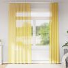vidaXL Rideaux en voile avec passe-tringles 2 pcs jaune