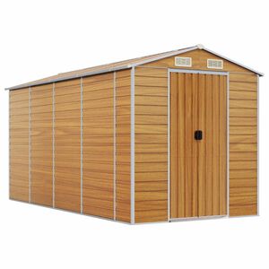 vidaXL Abri de jardin marron clair 191x385x198 cm acier galvanis&eacute;