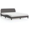 vidaXL Lit avec matelas Dover gris 160x200 cm similicuir