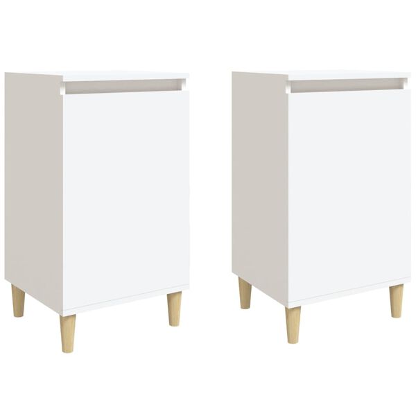 vidaXL Tables de chevet 2 pcs blanc 40x35x70 cm bois d'ing&eacute;nierie