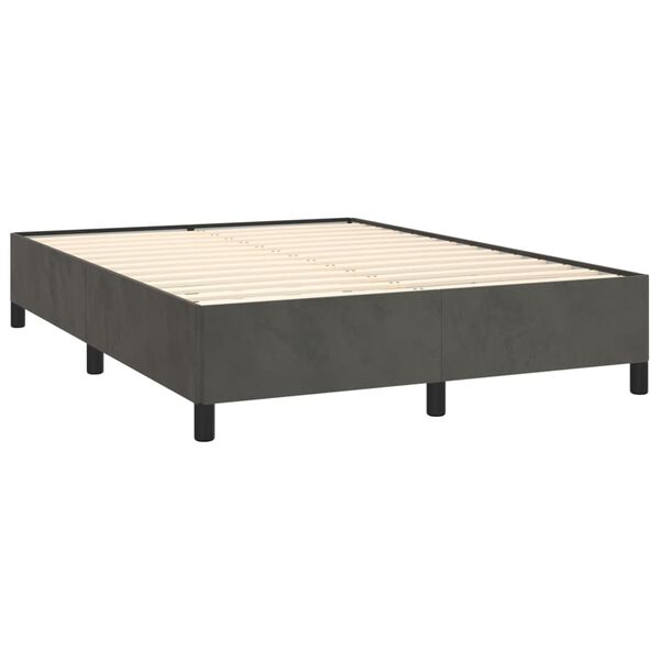 vidaXL Cadre de lit sans matelas gris foncé 140x200 cm velours