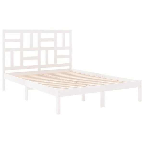 vidaXL Cadre de lit sans matelas blanc bois massif 140x200 cm