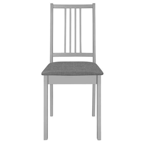 vidaXL Chaises à manger avec coussins lot de 2 gris bois solide